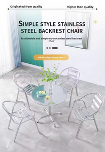 Bàn ghế nhôm có thể gập lại di động nhẹ hiện đại tiết kiệm không gian bền có thể xếp chồng ngoài trời khách sạn sân bệnh viện ăn uống - Product Image 5