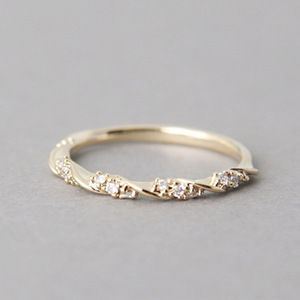 Bagues F1224 Eternity Band avec pavé de diamants, pierre naturelle ronde, bagues de mariage unisexes, bagues de mode - Product Image 3