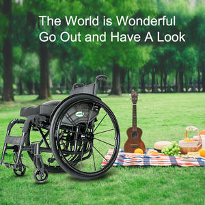 Silla de ruedas rígida ligera deportiva de ocio moderna superventas silla de ruedas plegable de 24 pulgadas aleación de aluminio 4 pulgadas 12 KG - Product Image 6
