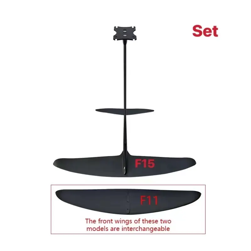 3K 탄소 섬유 수익선 세트 날개 호일 하이드로 포일 서핑 2 교체 가능한 앞 날개 F11 F15 카이팅 윈드 서핑