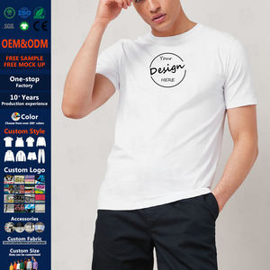 T-shirts en coton pour hommes, coupe ajustée, col rond, manches courtes, respirants, personnalisables avec impression sérigraphique, confortables, vente en gros - Product Image 1