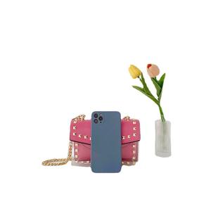 Venta al por mayor RTS PU Bolso de cuero Remache Cadena de oro Bolsos cruzados <span class=keywords><strong>Siempre</strong></span> conmigo Cuero blanco y bolso con tachuelas transparentes - Product Image 5