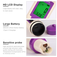 Vente en gros usine : Testeur numérique 10-en-1 TDS/EC/PH/Salinité/Température 0-60 0-200000, Testeur de conductivité et de qualité de l'eau