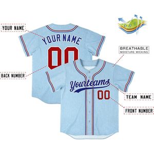 Custom <b>Baseball</b> Jersey Unisex Adult Personalized Stitched Name Number Breathable Tackle Twill 360 Grams Button Down Shirt - Product Image 3