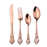 Promotion Royal Haute Qualité Cuillère Fourchette Couteau Couverts Ensemble En Acier Inoxydable Or Couverts Ensemble De Mariage