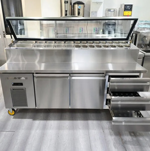 Equipo de Refrigeración de China, Barra de Ensaladas, Barra Fría, Mostrador de Preparación de Sándwiches y Pizza, Refrigerador, <span class=keywords><strong>Mesa</strong></span> de Preparación de Pizza - Product Image 1