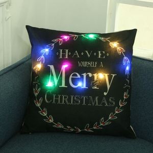 Decorative Led Couch <b>Cases</b> Cotton Linen <b>Square</b> Cushion Cover Christmas Throw <b>Pillow</b> Covers - Product Image 2