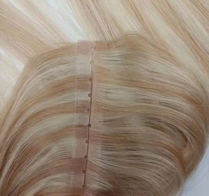 Extensiones de trama de PU con agujero de cabello humano Remy de cutícula virgen delgada dibujada doble invisible - Product Image 1