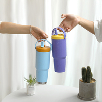 Gobelet isotherme en acier inoxydable 30 oz, écologique, avec poignée, 100 % étanche, compatible porte-gobelets, pour le camping