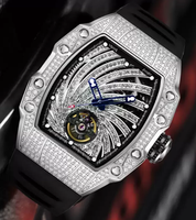 Montres mécaniques automatiques lumineuses en acier, design usine et personnalisation par lots, avec cadran similaire à un cadran de diamant, pour marque privée