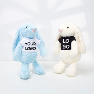 Toptan özel Logo paskalya tavşanı tavşan doldurulmuş hayvanlar sevimli karikatür uzun kulak peluş oyuncaklar pamuk gömlekler mükemmel hediye toplu - Product Image 5