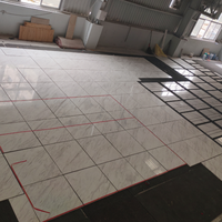 Carreaux de marbre blanc naturel personnalisables pour hôtels, villas, revêtements de sol complets, imperméables et écologiques