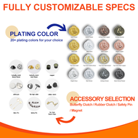 Pin de esmalte personalizado, pin de esmalte suave, pin de dibujos animados con purpurina, insignia metálica, fabricante de logotipos, pin de solapa de esmalte duro con impresión UV, pin de anime lindo personalizado