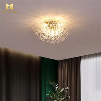 Belle entrée en or fleur Style luxe Duplex salon lustre en cristal lampe lustre escaliers lustre en cristal
