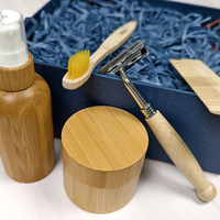 Vente en gros de vaporisateur de bouteille en verre écologique personnalisé ensemble d'emballage cosmétique de produits en bambou avec bouchon Bambu