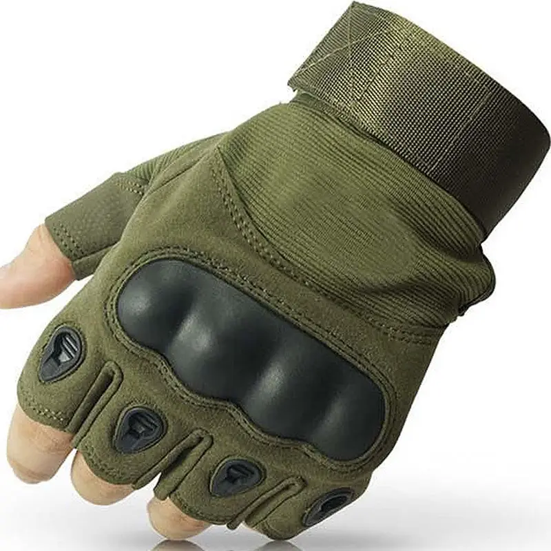 Beschermende Shock Slip Winter Half Vinger Outdoor Wandelen Training Tactische Handschoenen Voor Edc Camping Survival