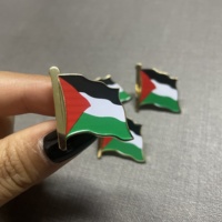 Insigne émaillé personnalisé pour l'artisanat en métal palestinien Drapeau du pays Émail doux Souvenirs Épingles de Palestine
