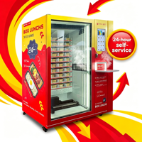 Distributeur automatique de nourriture chaude à écran tactile en acier inoxydable, options de paiement multiples, service 24h/24, distributeur automatique de boîtes de nourriture