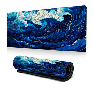 Tapis de souris de jeu japonais Sea Wave Large Custom XXL Big 35.5x 15.8in Tapis de souris avec bords cousus Tapis de clavier d'ordinateur antidérapants - Product Image 3