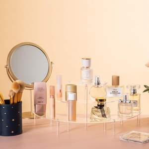 Exhibidor Acrílico Transparente de 3 Niveles, Soporte para Cupcakes y Postres, Organizador de Perfumes, Estante de Media Luna para Alimentos y Figuras Amiibo/<span class=keywords><strong>Funko</strong></span>/POP - Product Image 3