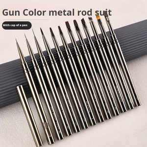 UV Nail Gel <b>Brush</b> Set <b>Round</b> Head Pen Nail Phototherapy Pen High Quality Nylon Hair Professional Nail Art Supplier - Product Image 2