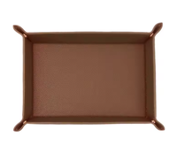 Plateau pliable personnalisé avec nom initial en cuir PU, organisateur de rangement de bureau, bijoux, clés, portefeuille, organisateur de pièces, plateau de rangement de bureau