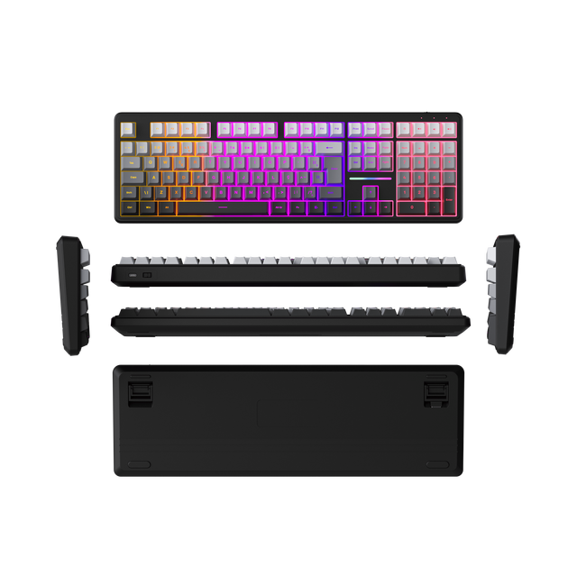 IP108 PRO Membrane Keyboard Full Size 108 Keys Tri-mode Wireless RGB Backlit Portuguese Layout Mechanical Feel Gaming with Knob