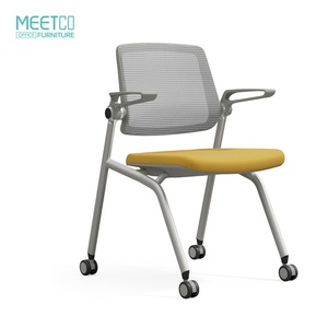 Modern Executive Ergonomic Middle Back Training Class <b>Desks</b> Chairs Mesh Back Aluminum Alloy Base Adjustable Height Rolling - Product Image 2