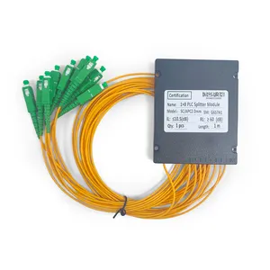 Divisor de PLC 1x8 Fibra óptica ABS Tipo caja Divisor óptico de PLC 2,0mm Conector SC APC Divisor de PLC monomodo