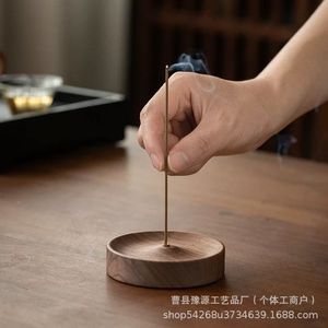 Black Walnut Solid Wood Incense Holder Hand Made Aromatic Zen Tea Ceremony Use Sandalwood Material - Product Image 4