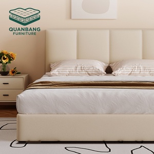 Ensemble de meubles de chambre <span class=keywords><strong>à</strong></span> coucher de luxe, lit king-size ou queen-size, style nordique, lit en bois massif <span class=keywords><strong>avec</strong></span> rangement, lits doubles en bois massif pour chambre principale - Product Image 4