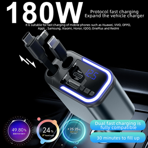 <span class=keywords><strong>Chargeur</strong></span> rapide 5-en-1 avec lecture Bluetooth, <span class=keywords><strong>chargeur</strong></span> de voiture <span class=keywords><strong>super</strong></span> rapide avec 2 câbles, affichage LED et lecture MP3 - Product Image 2