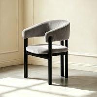 Chaises de salle à manger en tissu au design moderne avec pieds en métal, fauteuils de luxe stables avec dossier pour salon, appartement et hôtel