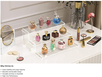 Présentoir rotatif moderne en plastique transparent à 3 niveaux pour maquillage, parfums, organisateur de bureau et collection de figurines