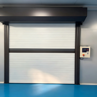 Porte à enroulement électrique moderne en aluminium à surface plate avec télécommande pour magasin, garage, villa, usage commercial