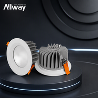 ALLWAY Nouveau Spot LED Encastré Rond en Aluminium Personnalisable pour Bureau et Intérieur, 10W 15W 25W 40W 55W