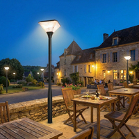Lampe frontale étanche avec poteau, lampadaire solaire LED blanc super lumineux Guangdong pour extérieur et jardin