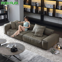 Bestseller Tofu-Block Design Sofa Luxus-Würfel Sofa mit Daunenfüllung Modernes 1-2-3-Sitzer Heim- und Büro-Sofa Leder-Couch-Set