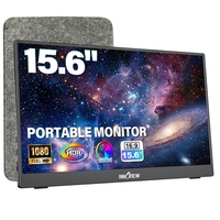 Moniteur portable IPS 15,6 pouces 60 Hz FHD 1080P léger, écran secondaire de voyage, panneau mat, type C pour le bureau et les voyages d'affaires