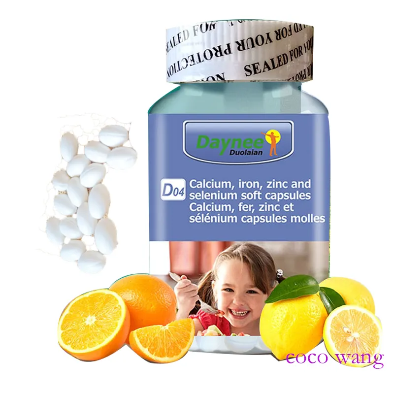 calcium iron zinc and selenium soft capsules calcium fer zinc et selenium capsules molles for children growth Private label pill