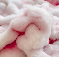 Plaid en fausse fourrure de lapin, doux, moelleux et duveteux pour animaux de compagnie, chiens, chats, lit et canapé, maison, chaud, confortable, à rayures florales, utilisable en toutes saisons
