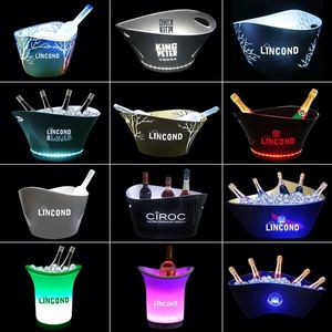 ถังน้ำแข็ง LED สำหรับงานโปรโมชั่น พิมพ์โลโก้ด้วยผ้าไหมคุณภาพสูง ดีไซน์สร้างสรรค์ วัสดุ PP - Product Image 3