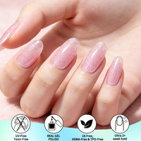 Bandes de vernis à ongles en gel RTS sans cuisson, 16 capsules, bordeaux uni terre cuite, sans HEMA, pour usage domestique et professionnel