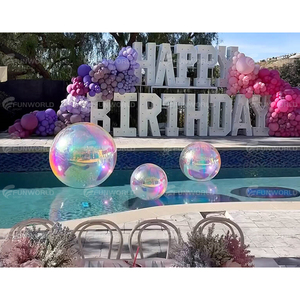 Grosses boules gonflables brillantes ornement de Noël suspendu sphère de miroir à bulles gonflable réfléchissante irisée pour la fête de mariage - Product Image 4