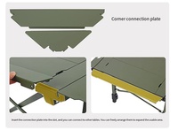Table de barbecue pliable d'extérieur à hauteur réglable, design moderne, aluminium noir, mobilier d'extérieur portable, camping