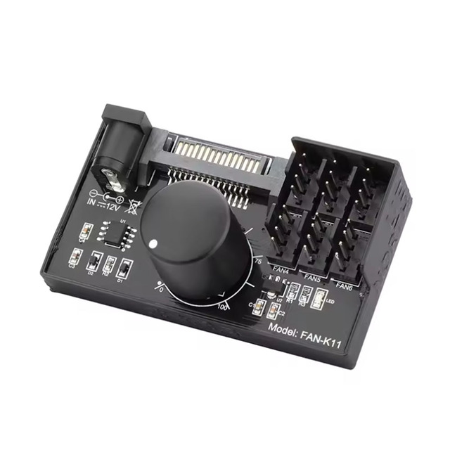 Computer Fan Speed Controller/High Power Hub Sata DC Power Controller for NAS Server Fan Speed Control PWM Speed Regulation