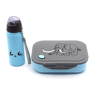 Ensemble boîte à lunch et gourde pour enfants, rose avec motif éléphant, pour enfants de 2 à 4 ans - Product Image 3