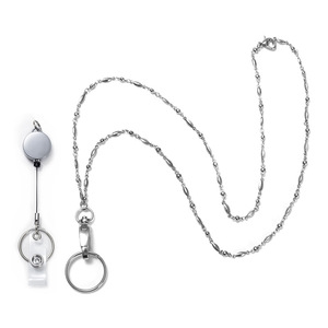 <span class=keywords><strong>Collier</strong></span> chaîne en bambou géométrique <span class=keywords><strong>pour</strong></span> femme, avec cordon de cou <span class=keywords><strong>pour</strong></span> téléphone, clés, <span class=keywords><strong>badge</strong></span> de travail, et boucle à dégagement facile - Product Image 2