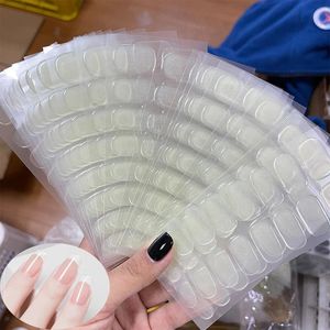 Autocollants pour ongles en gel UV à couverture complète, 16 embouts/feuille, bandes transparentes semi-durcies pour manucure, <span class=keywords><strong>d</strong></span>écoration, vernis adhésif, DIY - Product Image 1