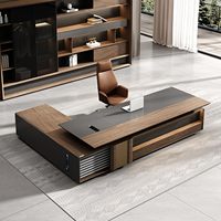Vente en gros Bureau d'angle esthétique moderne de luxe en L Table de direction en bois massif durable pour patron directeur avocat